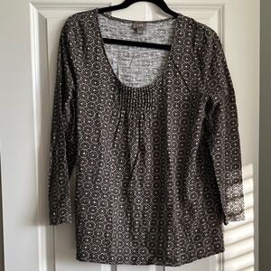 J. Jill Black and Brown Patterned Blouse